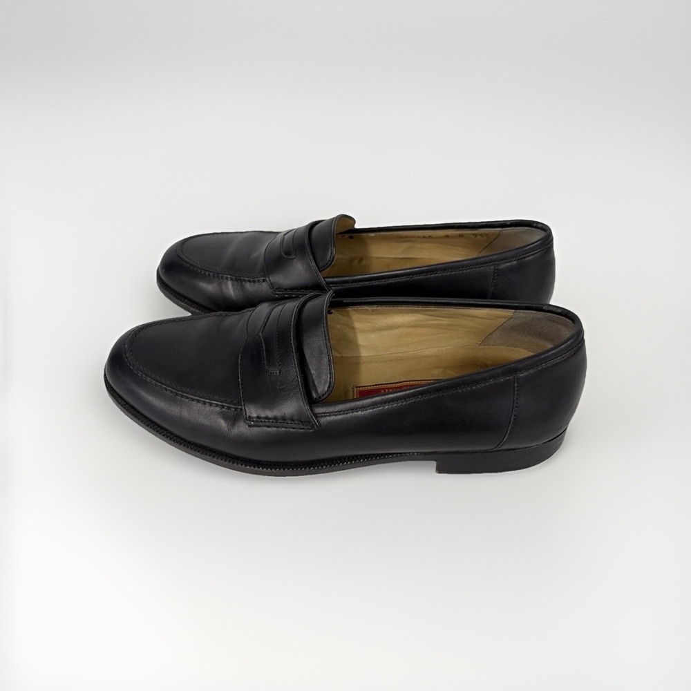 Cole Haan Black Leather Slip-On Penny Loafers